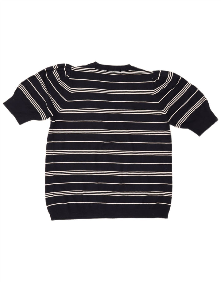 MARKS & SPENCER Dame Crop Sweater med rund hals, UK14 Medium Navy Blue