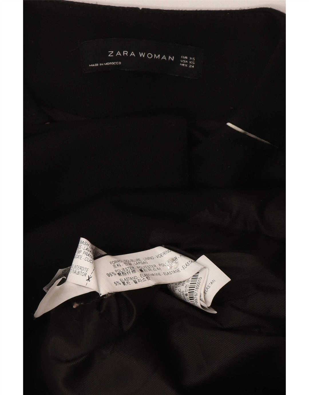 Zara Dame Overfrakke UK 6 XS Sort Polyester