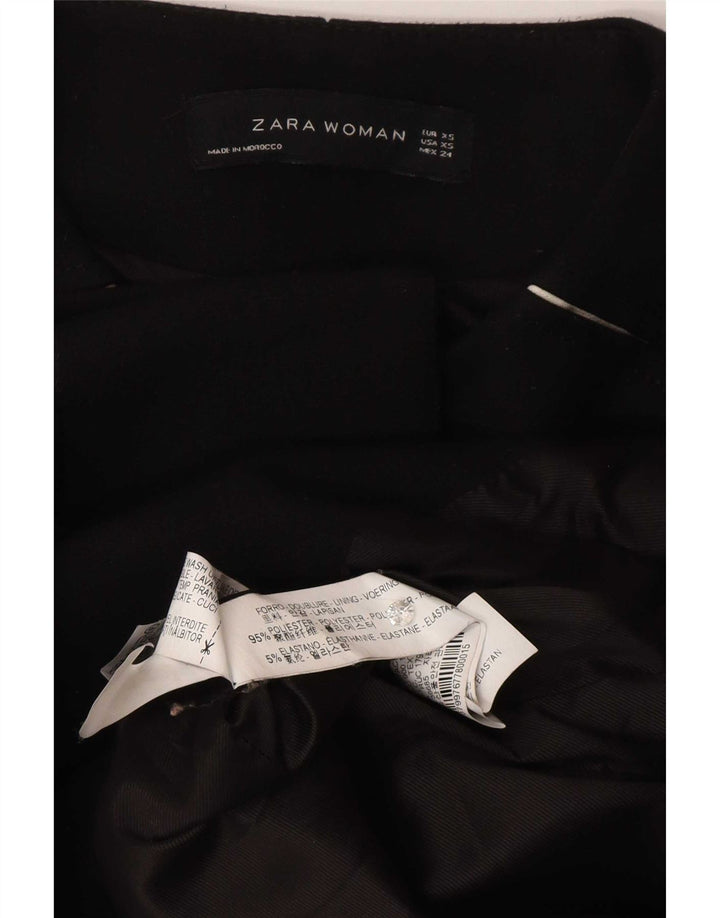 Zara Dame Overfrakke UK 6 XS Sort Polyester