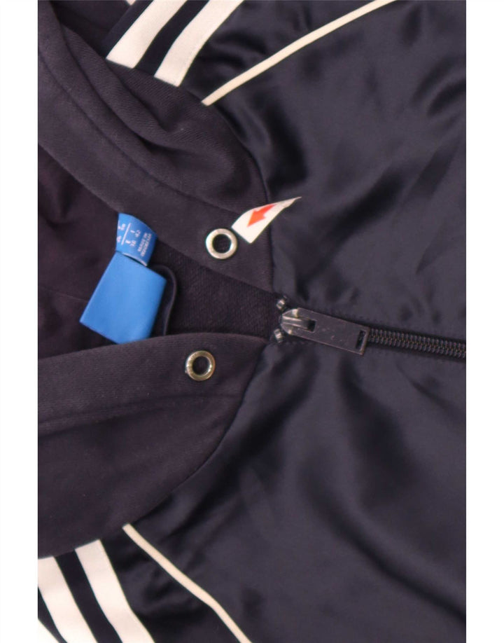 Adidas Dame Hættetræningsdragt Topjakke UK 10 Small Navy Blue Polyester
