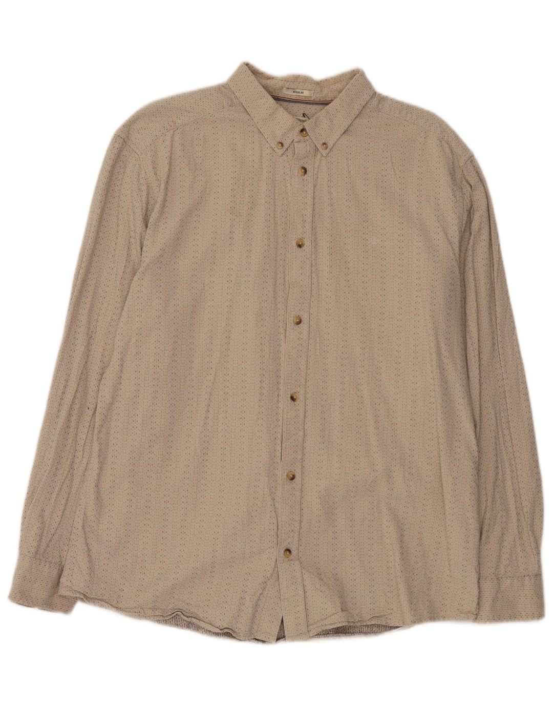 Wrangler herre Regular Fit skjorte 2XL beige plettet bomuld