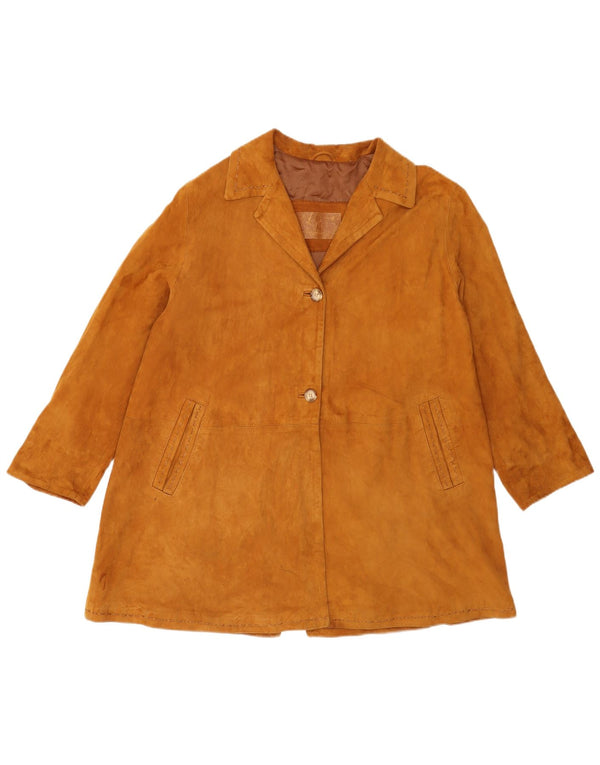Vintage dame ruskindsjakke UK 14 medium brunt læder