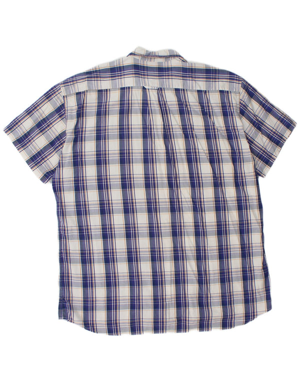 Gant kortærmet herreskjorte med normal pasform 2XL blå plaid bomuld