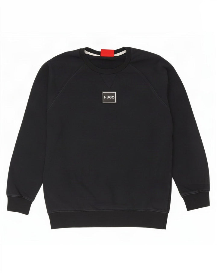 Hugo Boss Herre Sweatshirt Jumper Stor Marineblå Bomuld