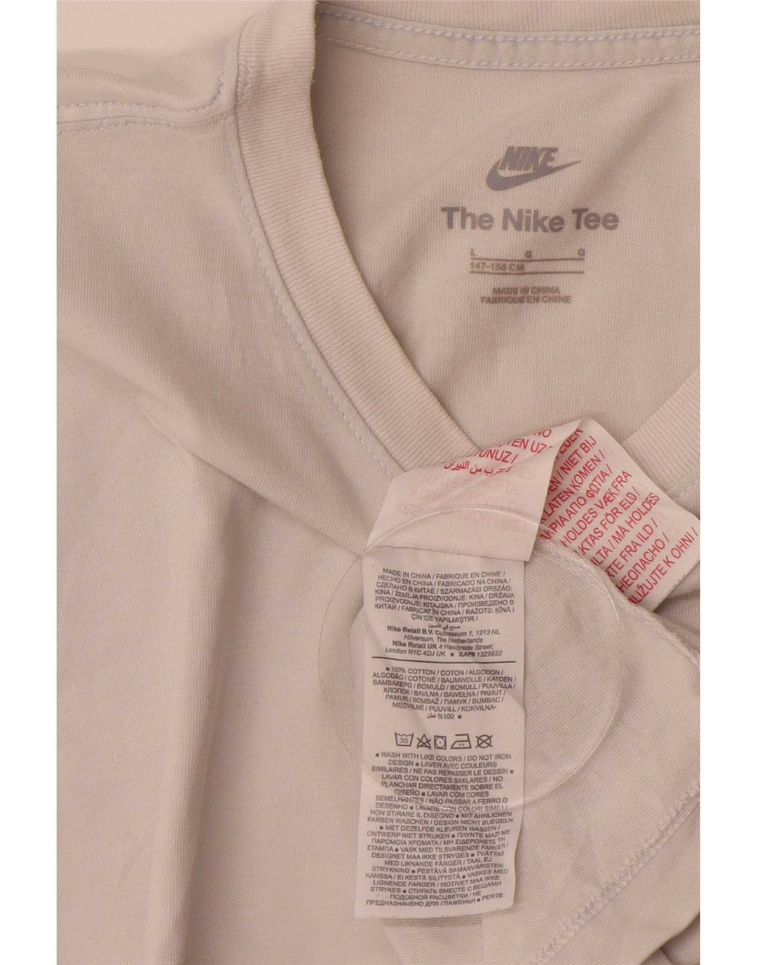 Nike Boys T-Shirt Top 12-13 år Stor hvid bomuld