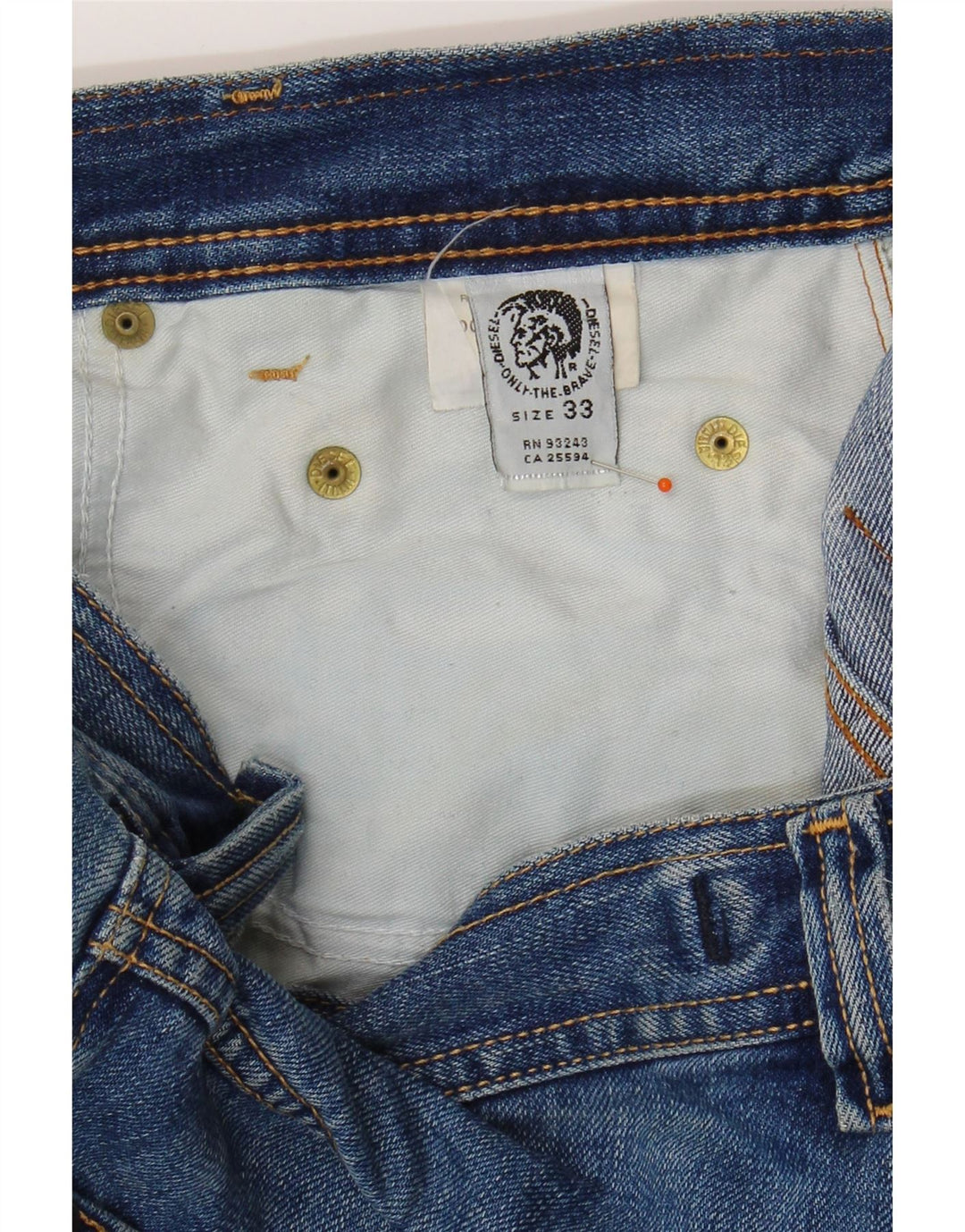 DIESEL Mens Straight Jeans W33 L33 Blue Cotton