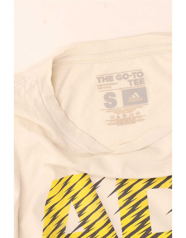 Adidas Grafisk T-shirt top til mænd, lille hvid bomuld