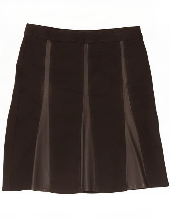 Max&Co. Kvinder A-Line nederdel UK 8 Small W28 brun stribet bomuld