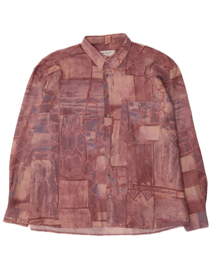 Jean chatel Herreskjorte str. 45/46 XL Burgundy Patchwork