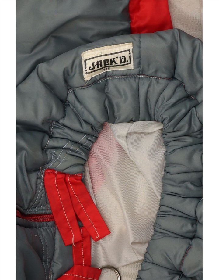 JACK DANIELS Dame Gilet UK 16 Large Grey Colourblock