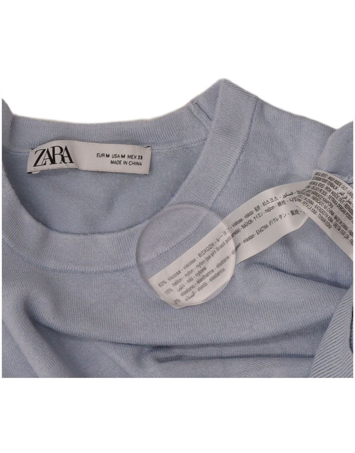 Zara Dame sweater med rund hals DK 12 Medium Blue Viscose