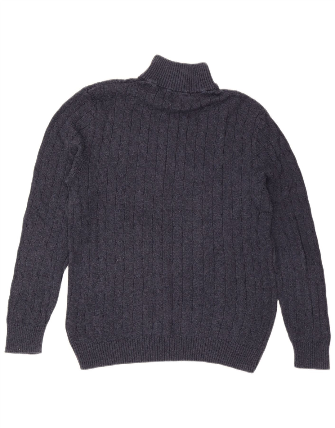 White Stuff Herre Zip Neck Jumper Sweater Medium Navy Blue Bomuld