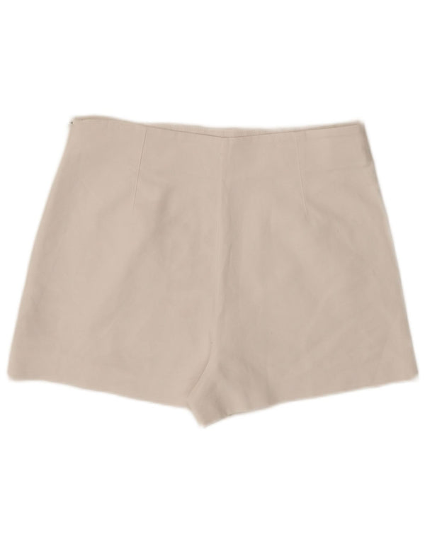 Zara Womens High Waist Hot Pants XL W32 Hvid Bomuld