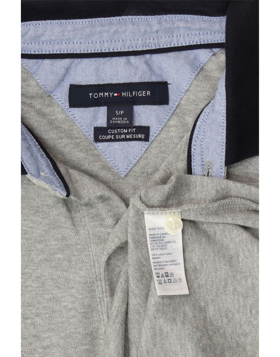 Tommy Hilfiger Herre Custom Fit Polo Shirt Lille Grå Bomuld