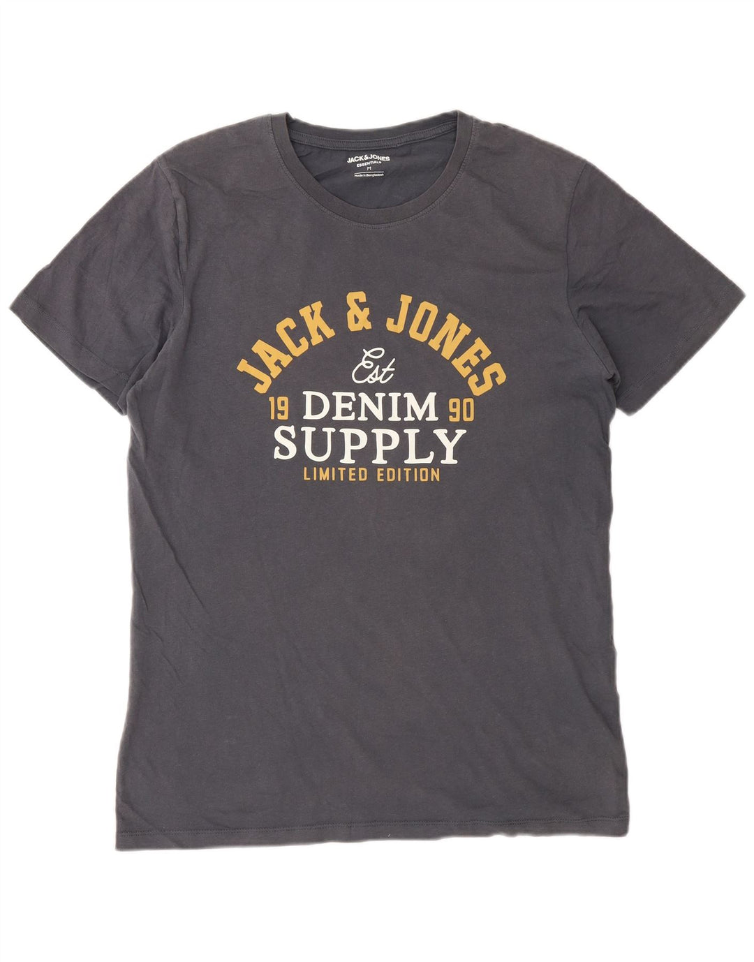 Jack & Jones Herre grafisk T-shirt Top mellemgrå bomuld