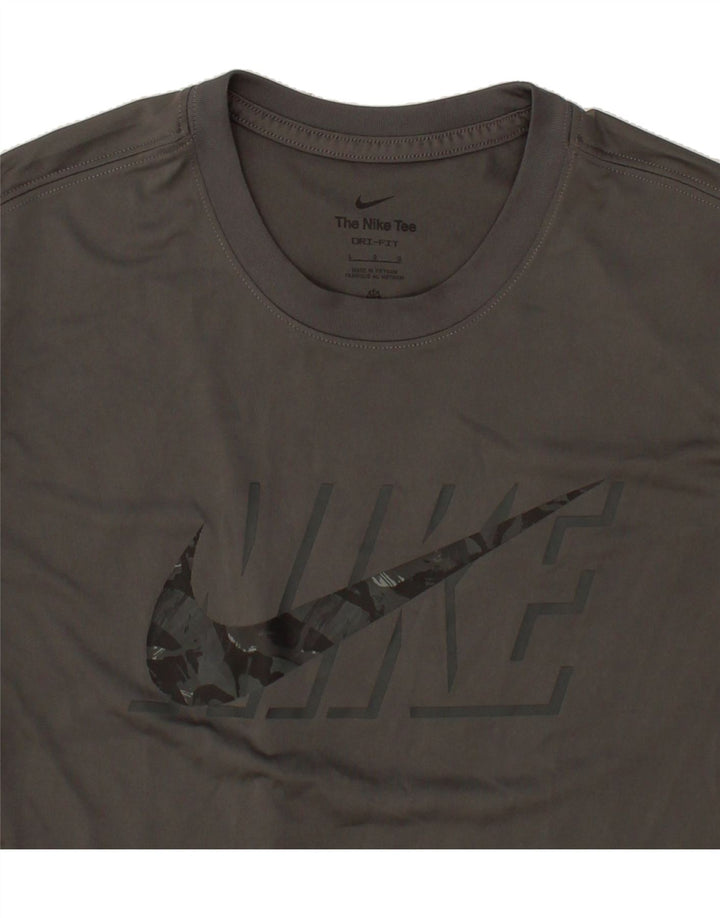 NIKE Mens Dri Fit Graphic T-Shirt Top Large Grey Polyester Vintage Nike and Second-Hand Nike from Messina Hembry 