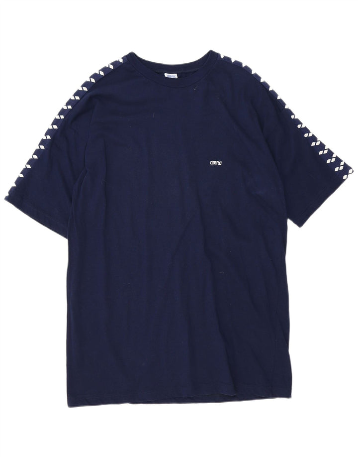 Arena Herre Grafisk T-Shirt Top Medium Navy Blue