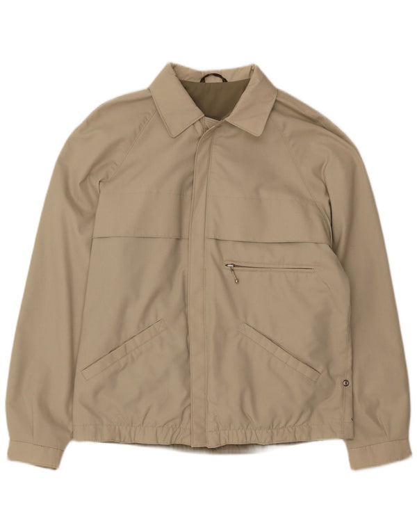 Vintage Herre Utility Jacket IT 48 Medium Beige Polyester