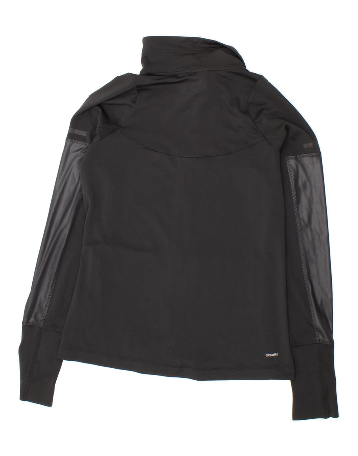 ADIDAS Womens Climalite Tracksuit Top Jacket UK 8/10 Small Black Polyester Vintage Adidas and Second-Hand Adidas from Messina Hembry 