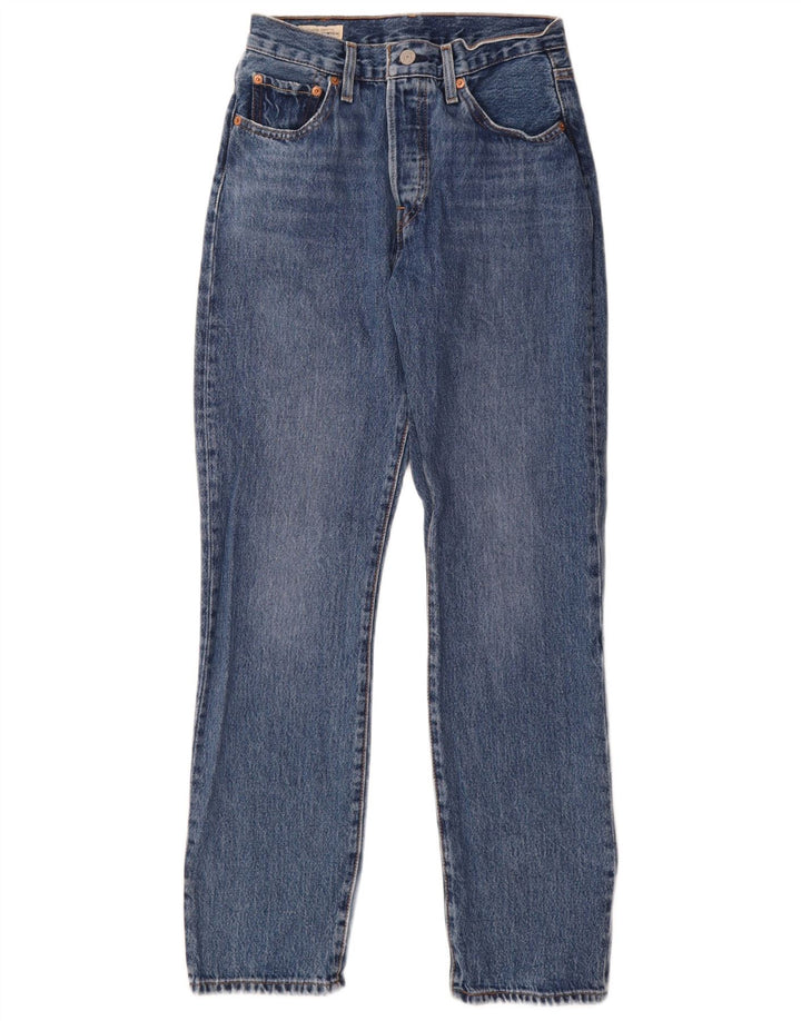 Levi's Dame 501 Straight Jeans W30 L26 Blå