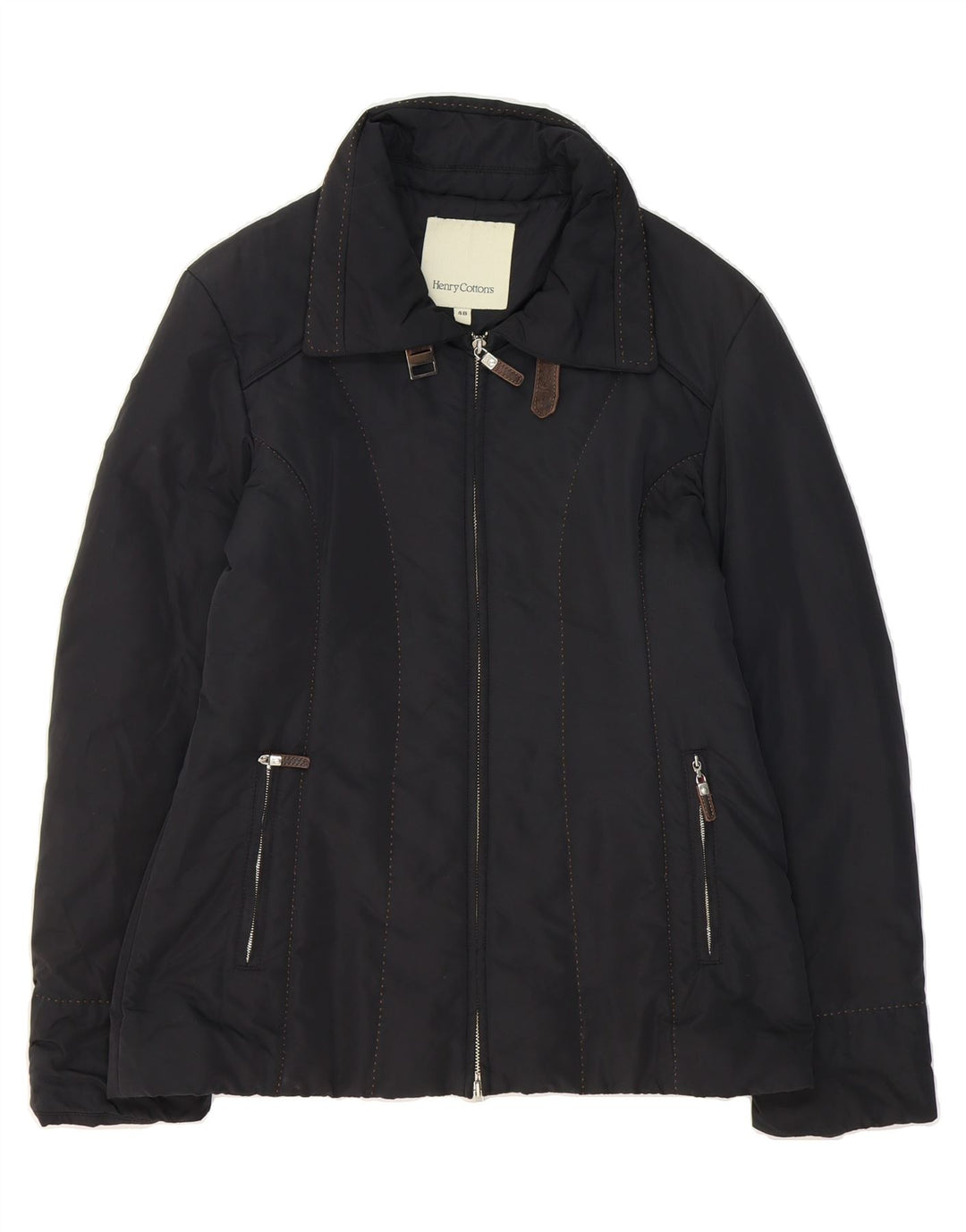 HENRY COTTONS Womens Windbreaker Jacket IT 48 XL Black Polyester Vintage Henry Cottons and Second-Hand Henry Cottons from Messina Hembry 