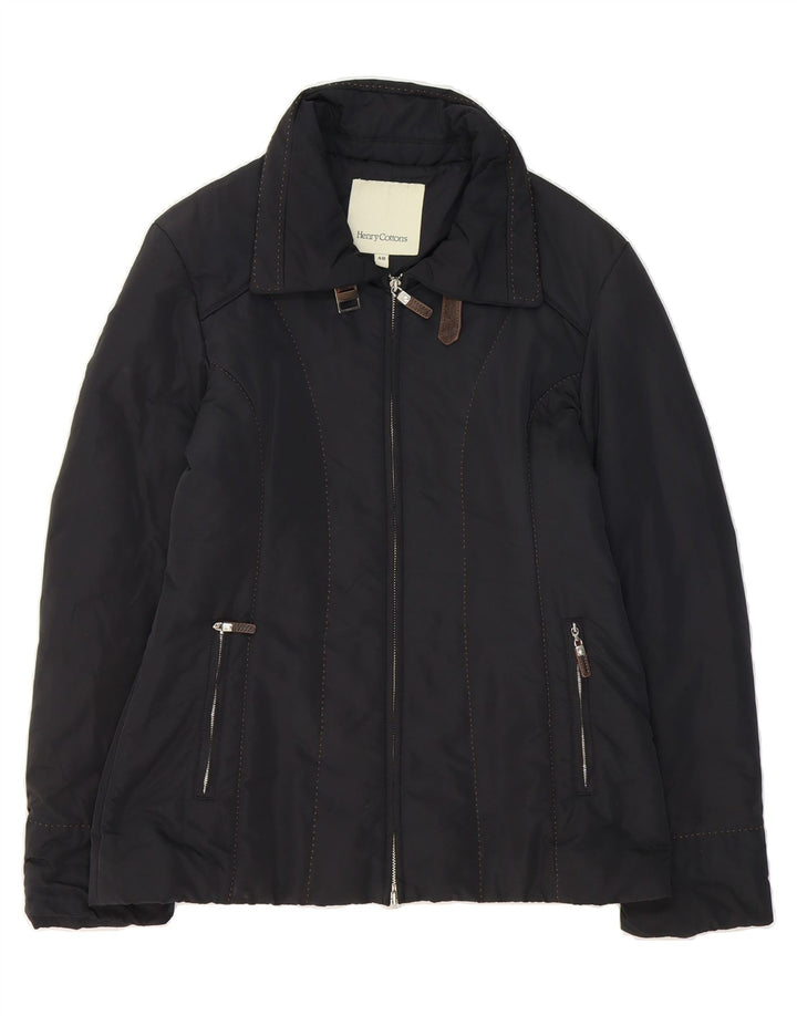 HENRY COTTONS Womens Windbreaker Jacket IT 48 XL Black Polyester Vintage Henry Cottons and Second-Hand Henry Cottons from Messina Hembry 