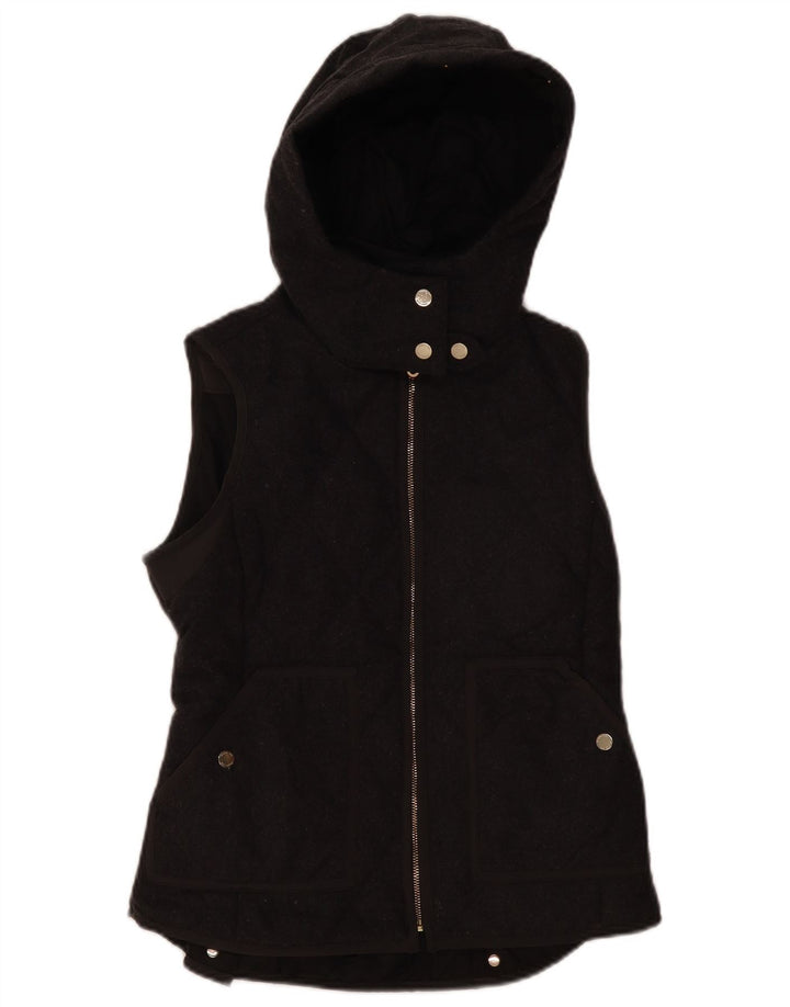 Massimo Dutti Dame Hætte Quiltet Gilet UK 12 Medium Grey Polyester