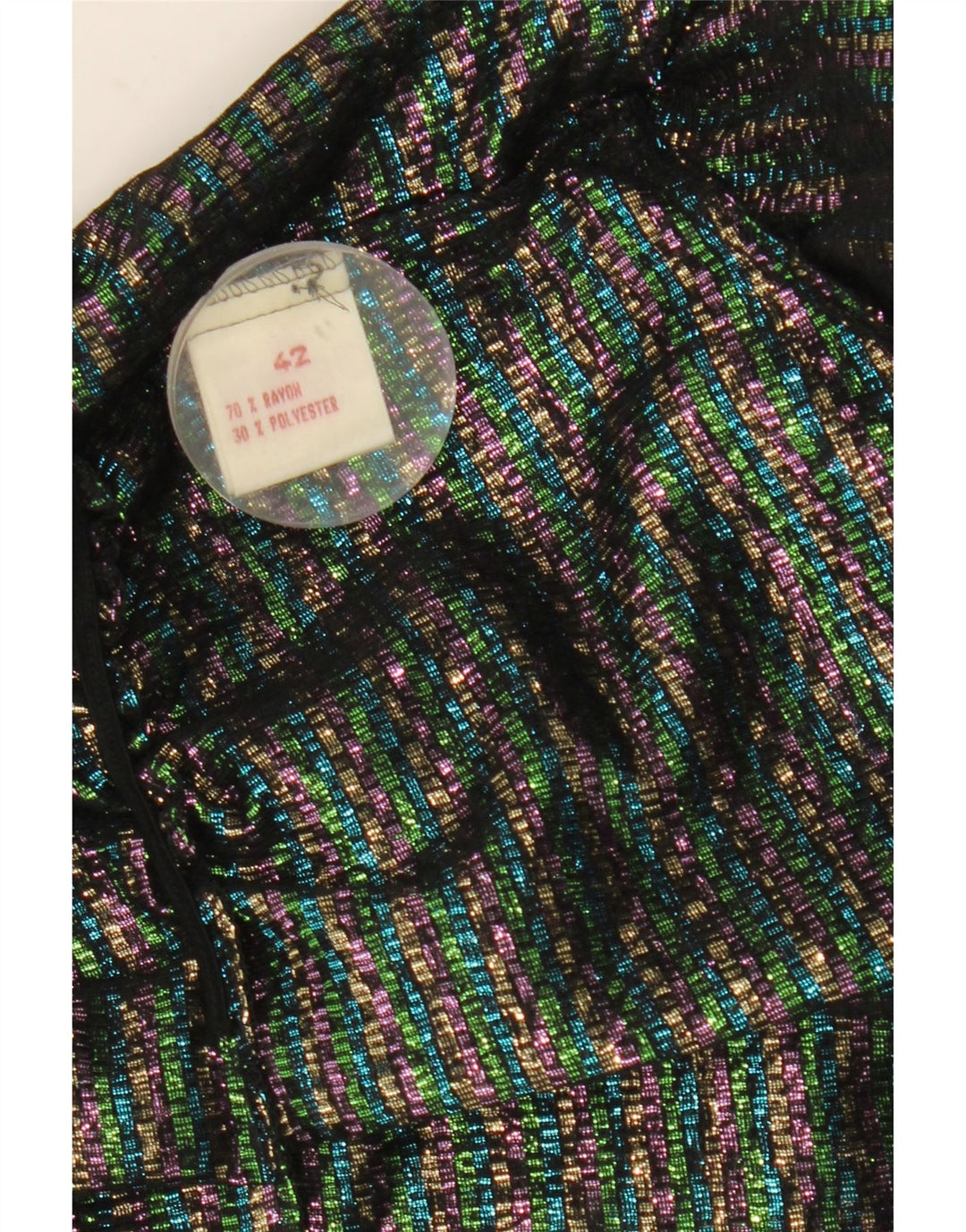 Vintage dameskjorte bluse IT 42 Medium Flerfarvet Geometrisk