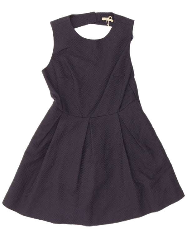 Jack Wills Dame ærmeløs Halter Dress UK 14 Large Navy Blue Chevron