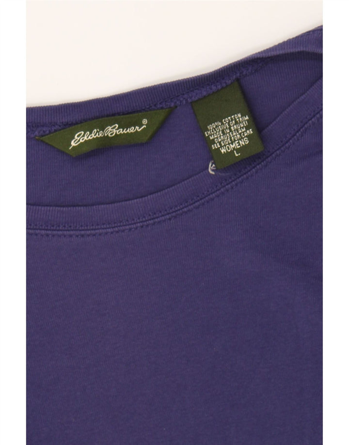 EDDIE BAUER Womens Top Long Sleeve UK 16 Large Purple Cotton Vintage Eddie Bauer and Second-Hand Eddie Bauer from Messina Hembry 