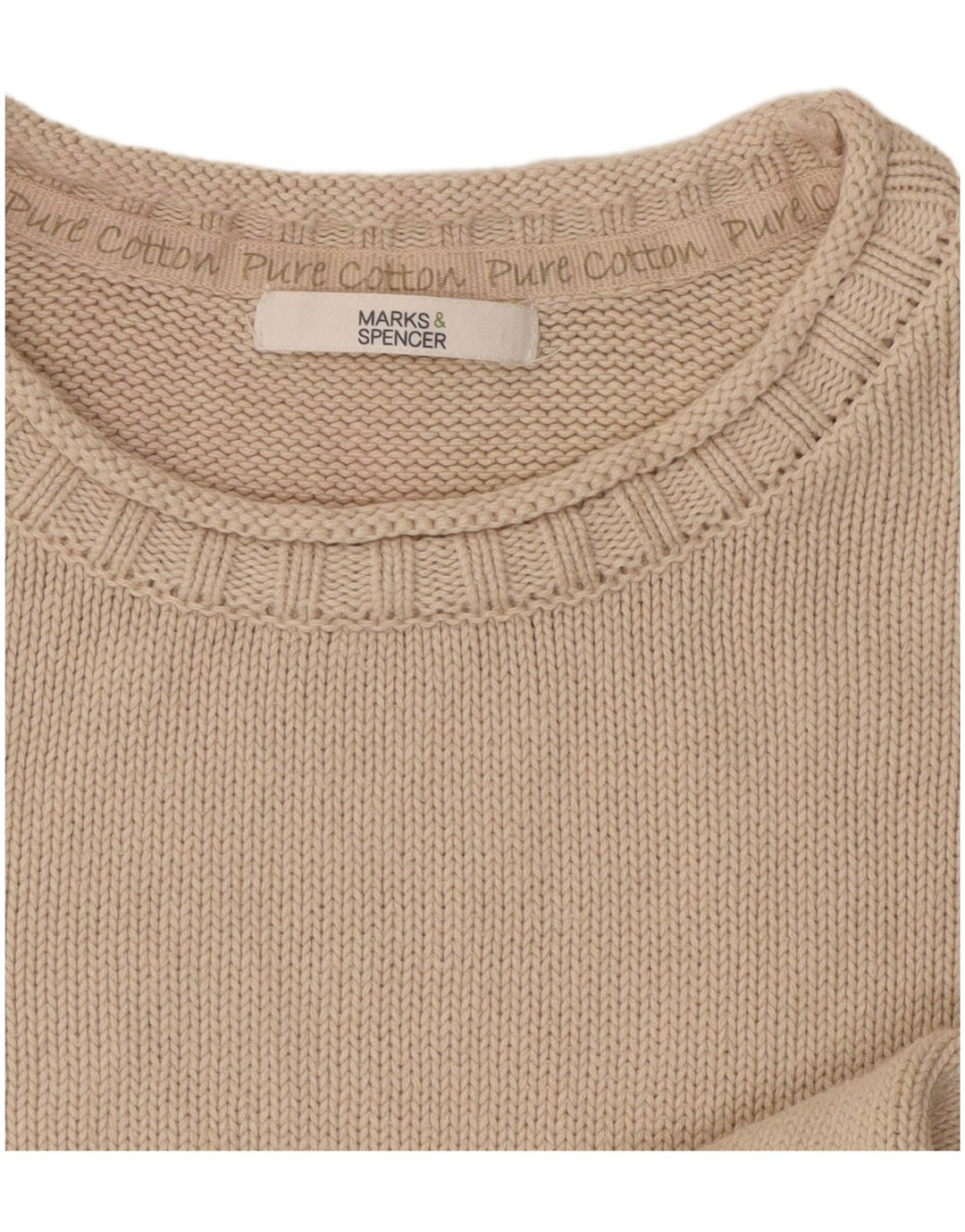 Marks & Spencer Dame sweater med rund hals DK 10 Small Beige