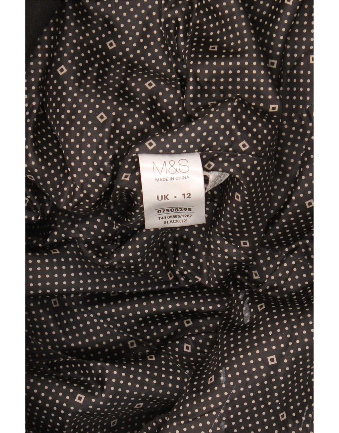 Marks & Spencer Dobbeltradet frakke til kvinder UK 12 Medium Sort Polyester