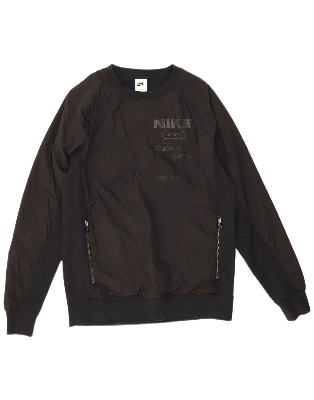 Nike grafisk sweatshirt til mænd, lille sort polyamid