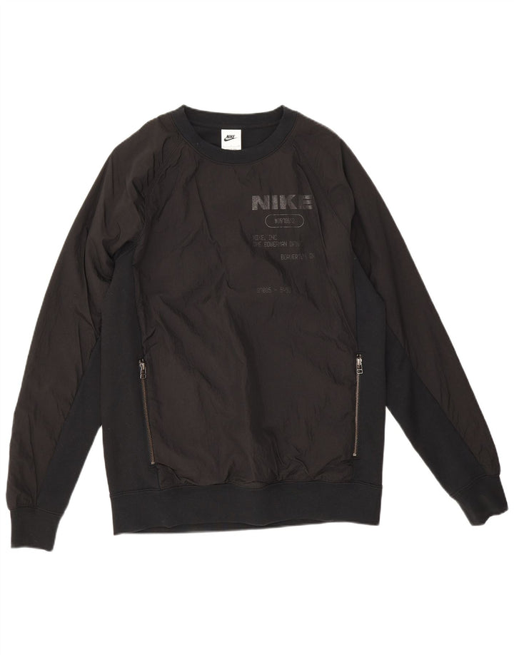 Nike grafisk sweatshirt til mænd, lille sort polyamid