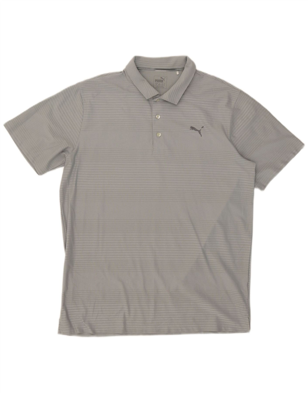 Puma herre poloshirt XL grå nålestribet polyester