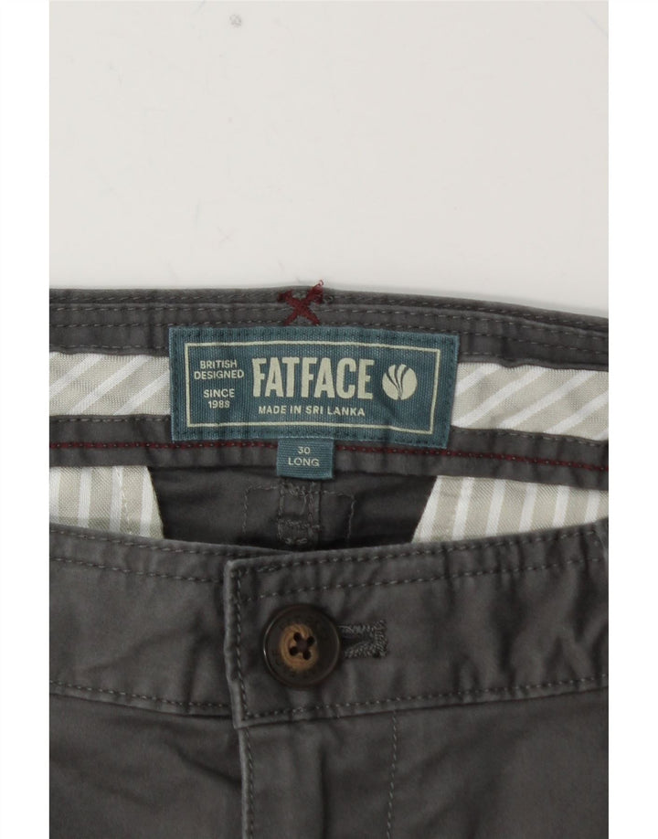 FAT FACE Herre Slim Chino Bukser W30 L32 Grå Bomuld