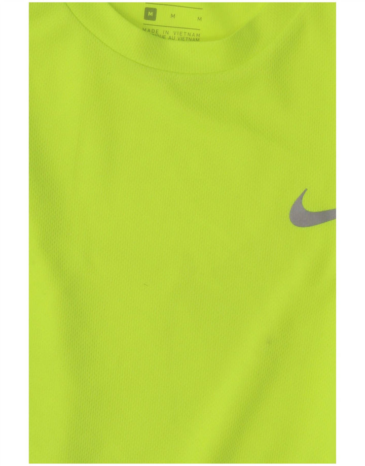 Nike Herre Dri Fit Top Langærmet Medium Grøn Colourblock Polyester