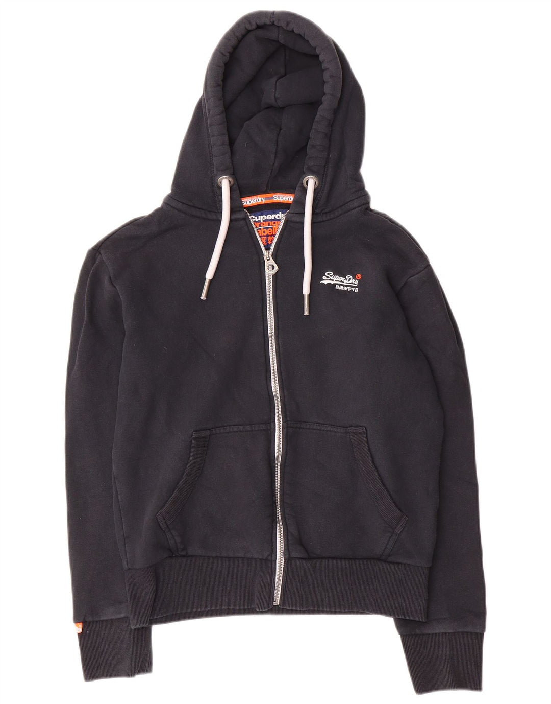 Superdry Hættetrøje med lynlås til mænd mellem marineblå bomuld