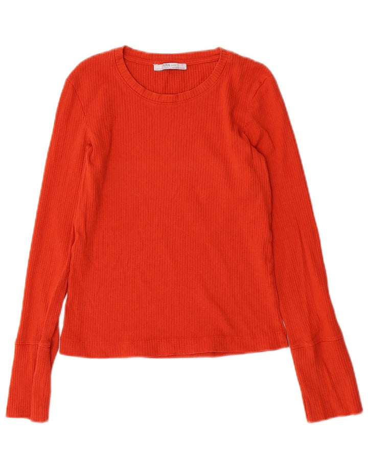 ZARA Womens Crop Top Long Sleeve UK 8 Small Red