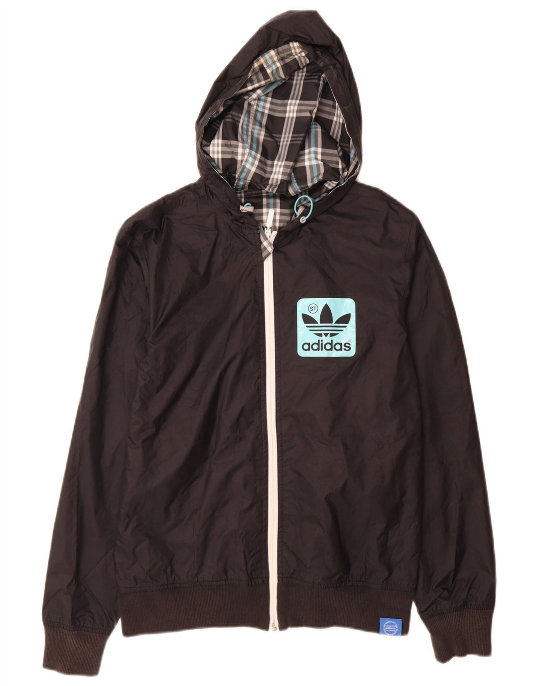 Adidas Herre Grafisk Træningsdragt med hætte Topjakke XS Sort Polyester