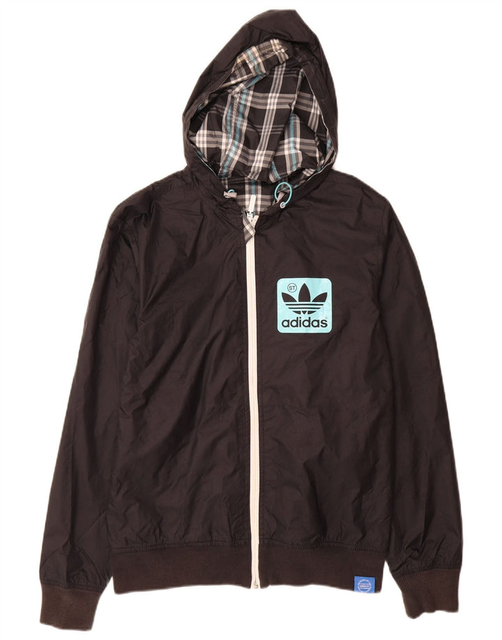 Adidas Herre Grafisk Træningsdragt med hætte Topjakke XS Sort Polyester