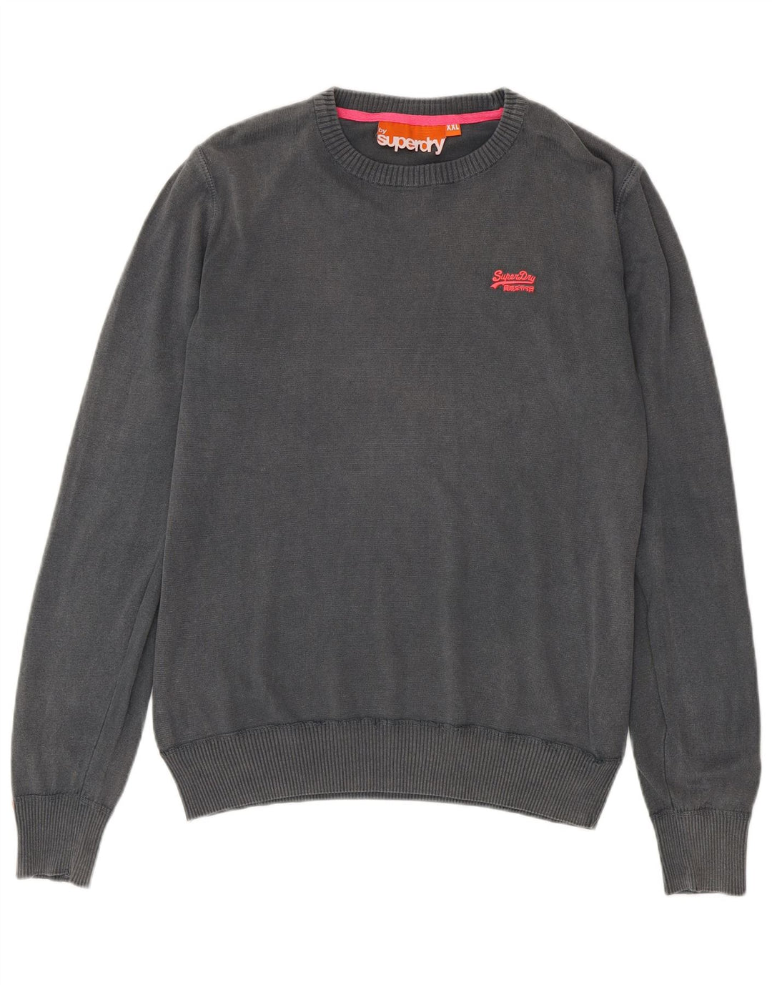 SUPERDRY Herre sweater med rund hals 2XL grå bomuld