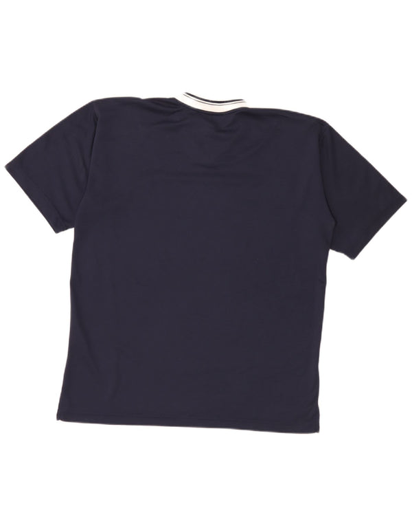 Fila Herre T-shirt Top Small Navy Blue Colourblock Polyester