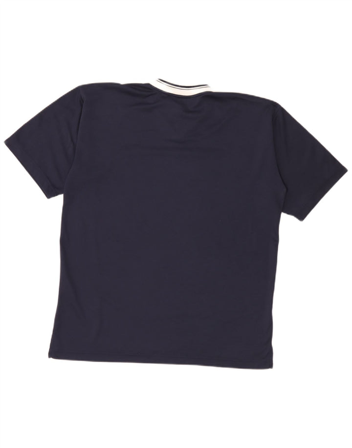 Fila Herre T-shirt Top Small Navy Blue Colourblock Polyester