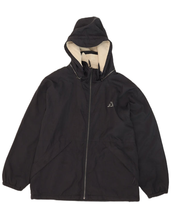 Kappa Herre Hooded Loose Fit Vendbar jakke UK 36 Small Black Colourblock