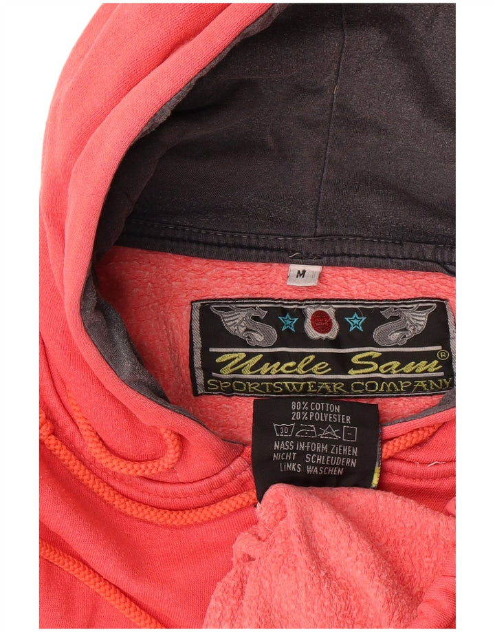 Uncle Sam Herre grafisk hættetrøje med lynlås mellemrød bomuld
