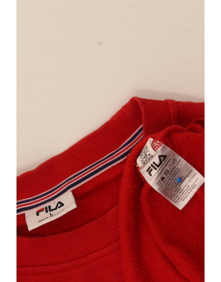Fila Herre Sweatshirt Jumper Stor Rød Bomuld