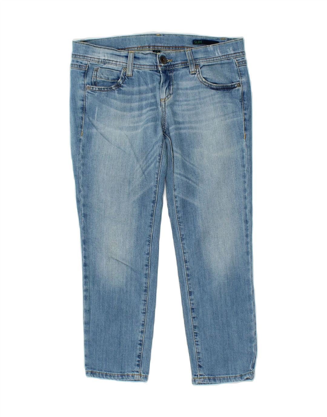 BENETTON Womens Capri Slim Jeans W27 L22  Blue Cotton Vintage Benetton and Second-Hand Benetton from Messina Hembry 
