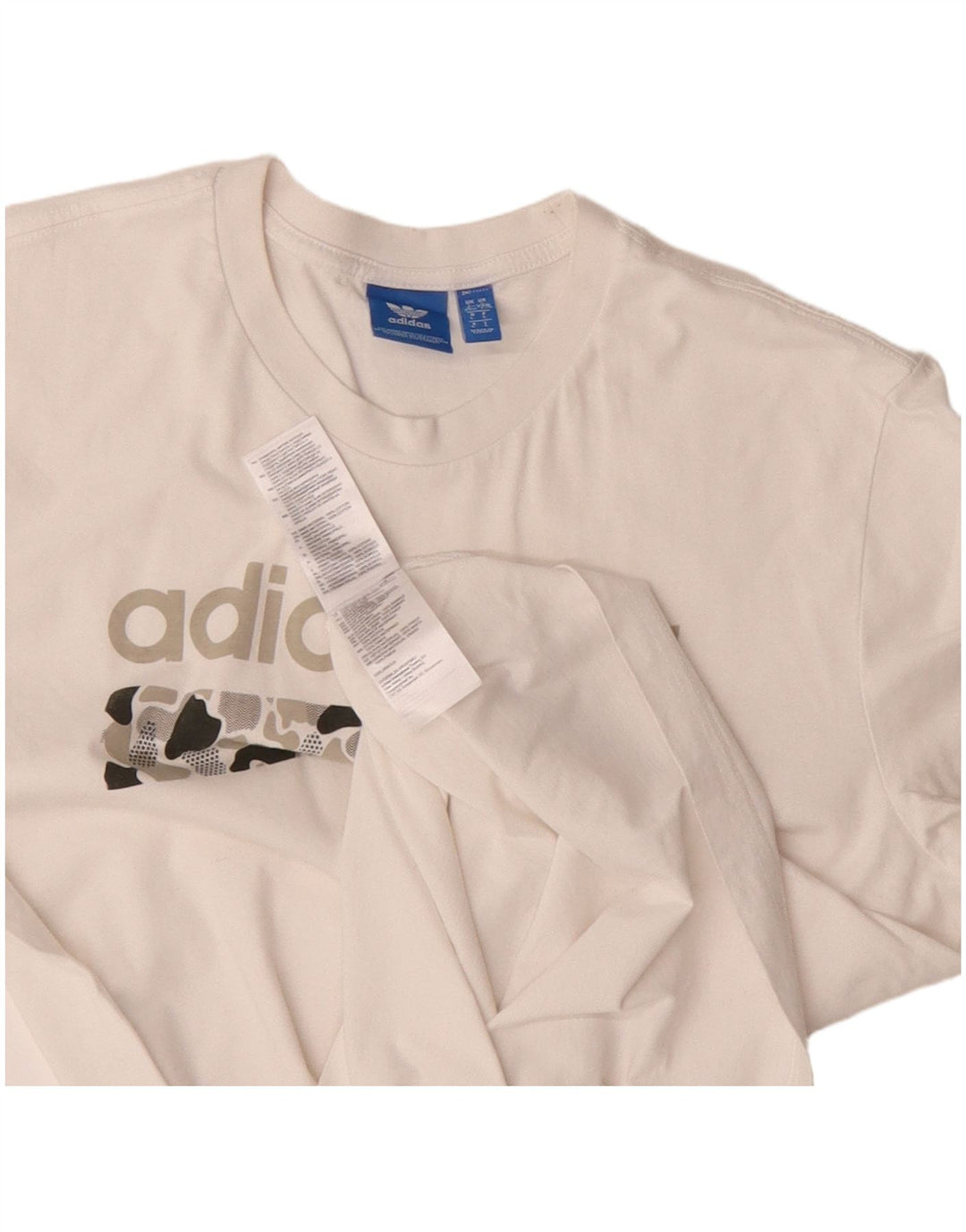 Adidas Grafisk T-shirt top til mænd, stor hvid bomuld