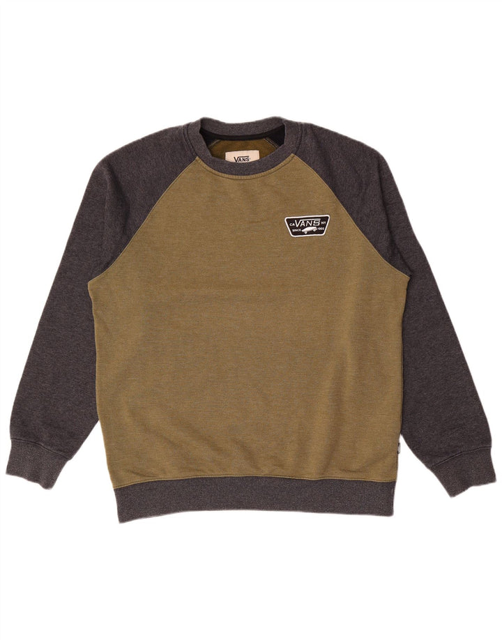 Vans Herre Sweatshirt Jumper Large Khaki Colourblock Bomuld
